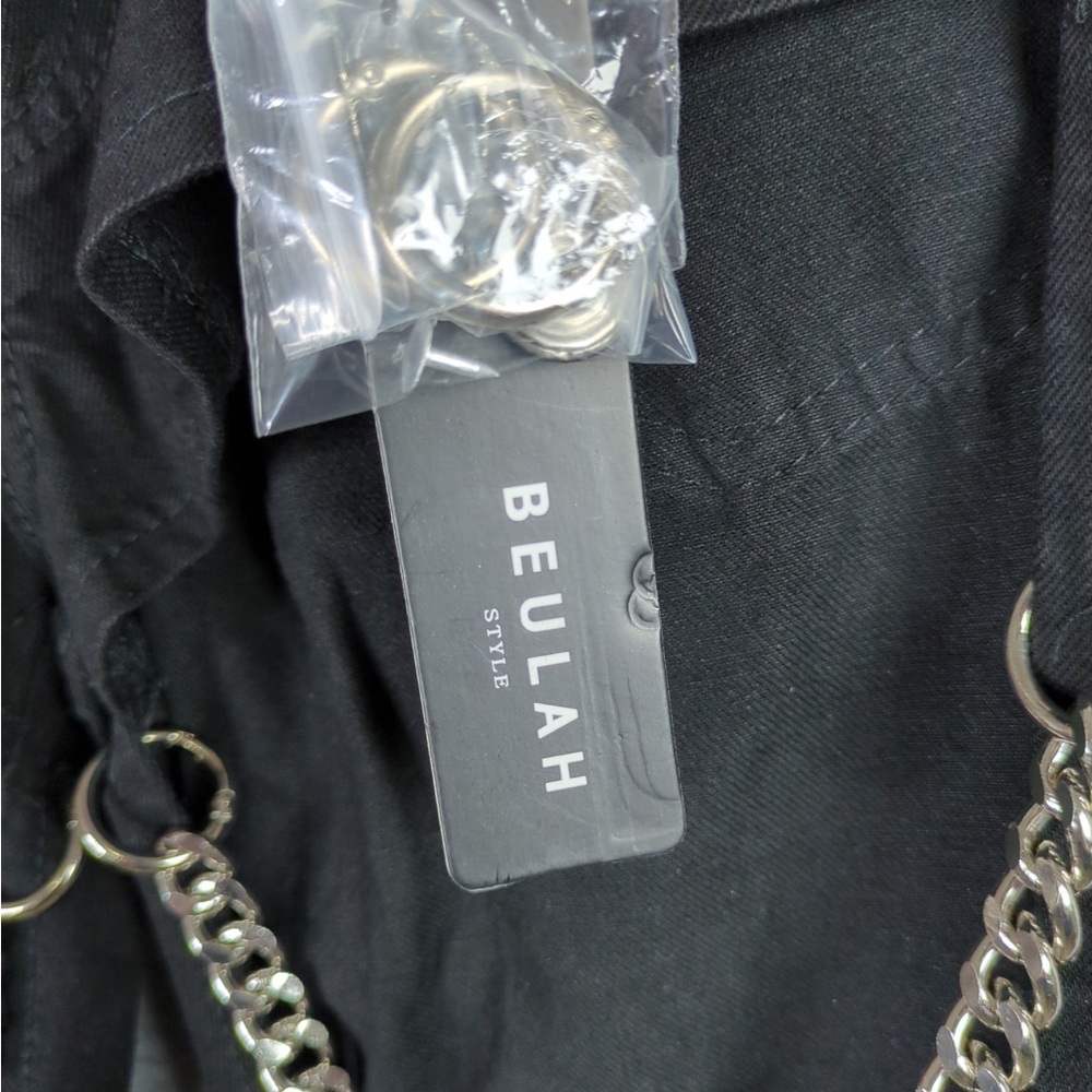 Beulah Style Chain Linked Pearl Embellished Cutout Denim Pants - Picture 11 of 16